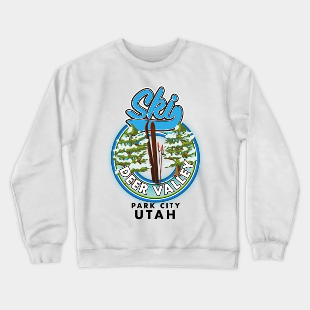 Deer Valley Park City Utah Ski logo Crewneck Sweatshirt by nickemporium1